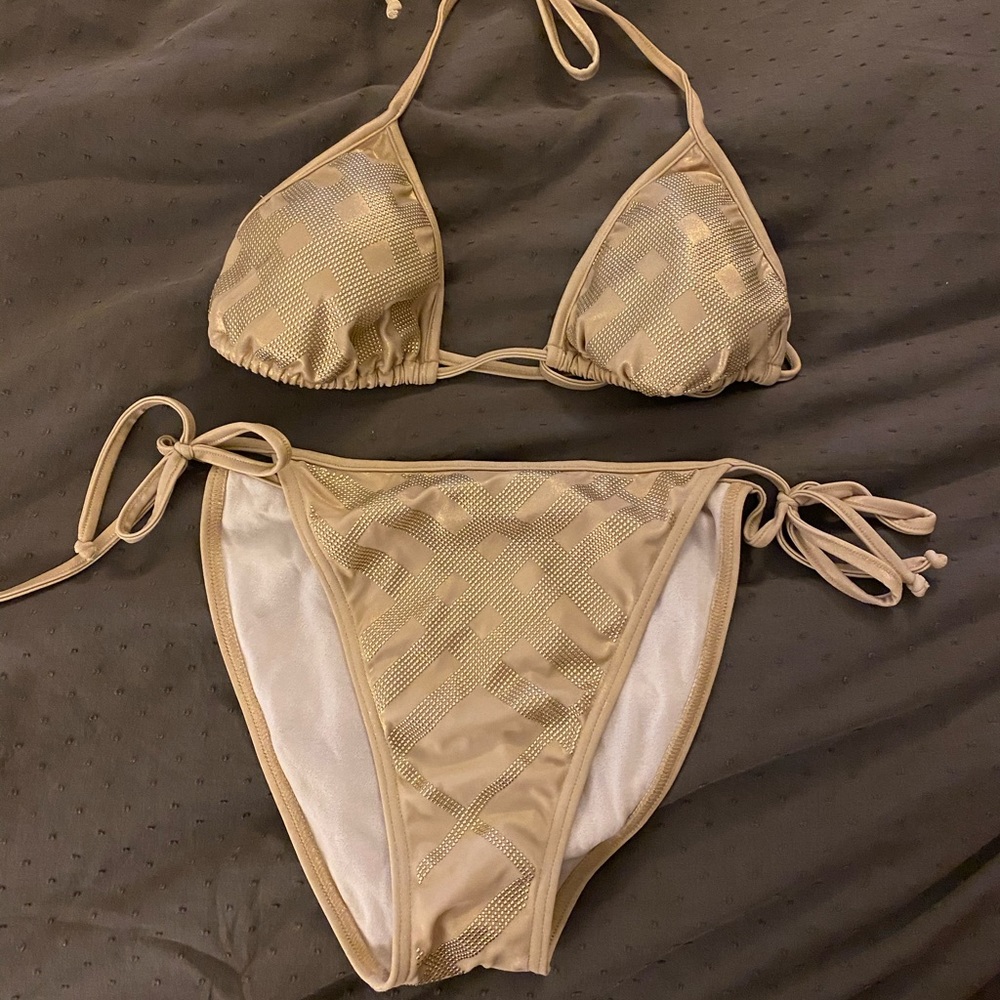 Burberry gold sequin bikini